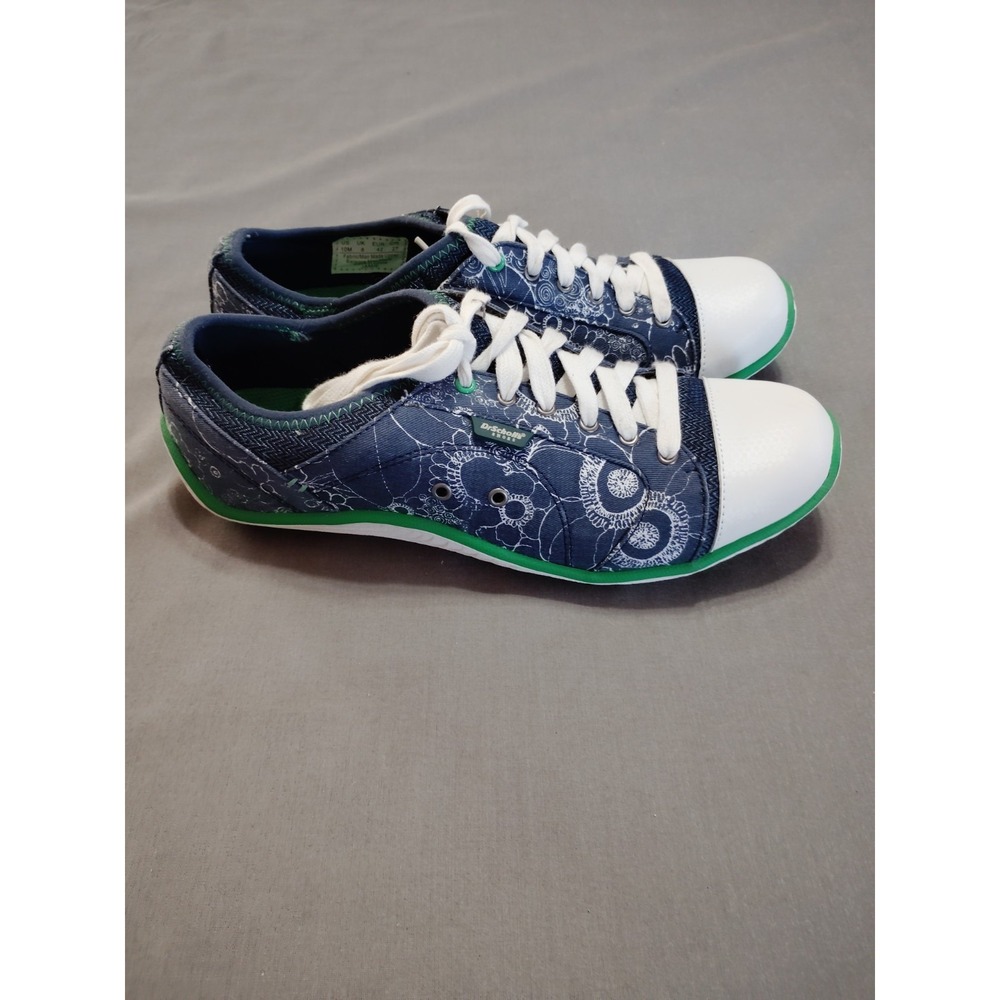 Dr Scholls JAMIE Sneakers Blue Comfort 10M Massaging Gel Insoles Preppy Athletic - Picture 7 of 9